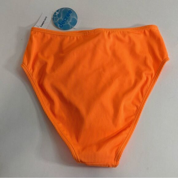 Decree Neon Orange Textured Bikini Set - Strapless Top & Cheeky Bottoms, XS, NWT - Picture 5 of 13